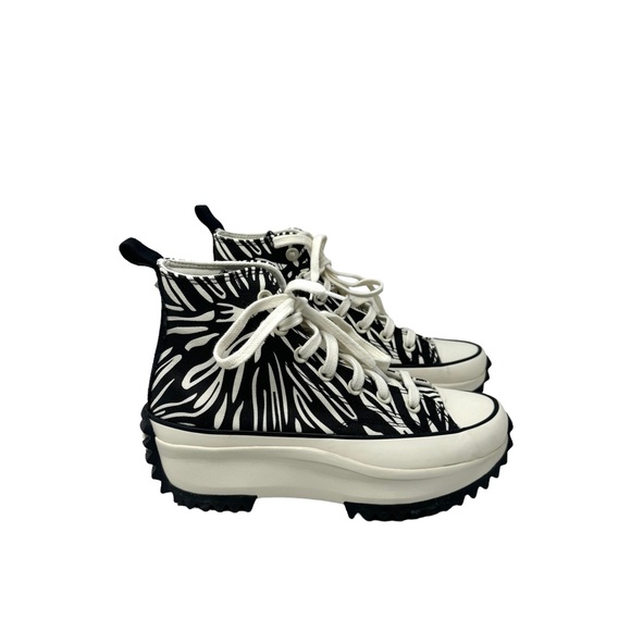 Converse Run Star Hike Platform High Shoe Skate Women Canvas Black White A03729C - Picture 6 of 9